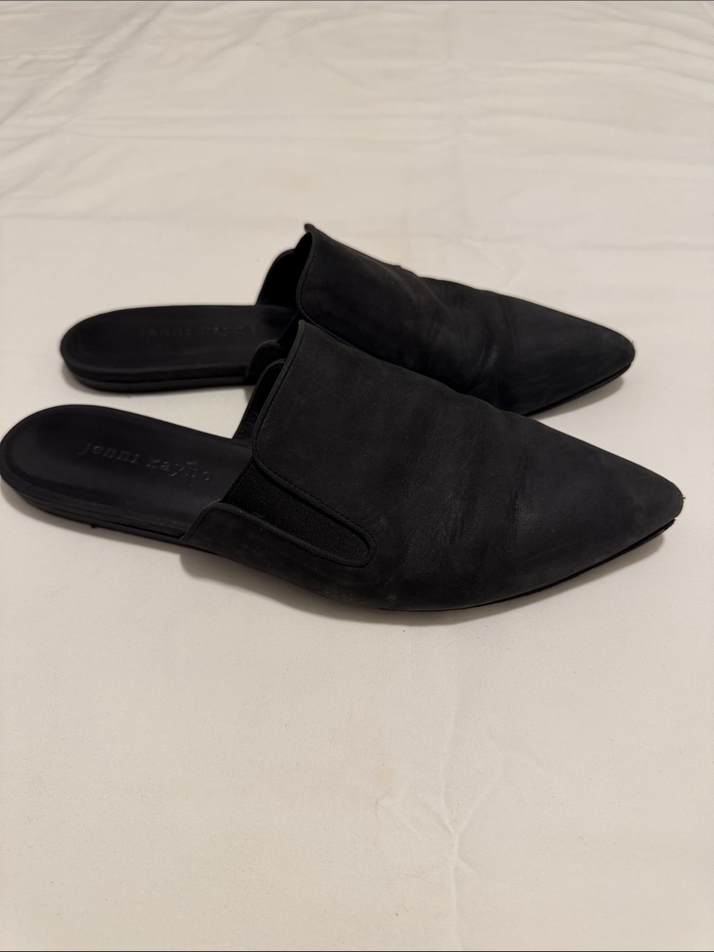 Jenni Kayne black oiled leather mules size 40